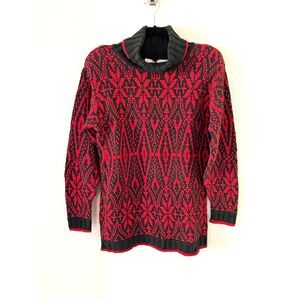 Vintage Delia Mckain Nordic Cotton Turtleneck‎ Sweater Size M